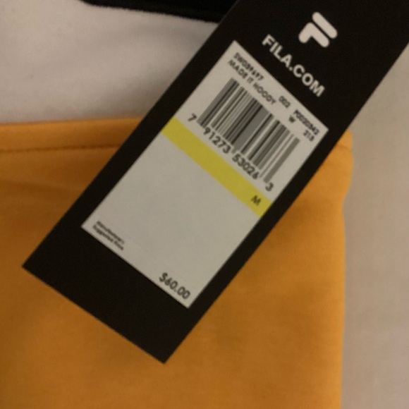 Ladies Fila Hoodie Colorblock gold, black and white Medium - Picture 5 of 5